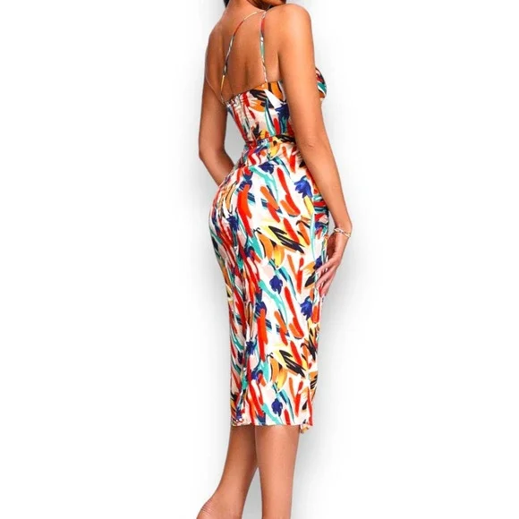 One Shoulder Ruched Midi Dress - Picture 3 of 5